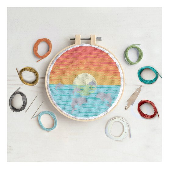 Dolphins Cross Stitch Kit 20cm image number 2