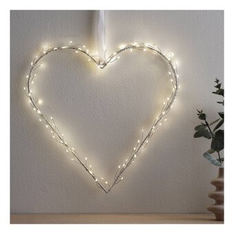 Create & Celebrate Light-Up Metal Wire Heart Decoration 30cm