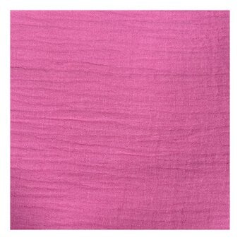 Bright Pink Double Gauze Fabric by the Metre image number 2