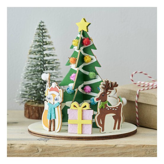 Paint Your Own Wooden Tree Scene Kit image number 1