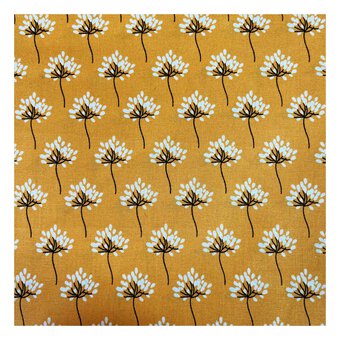 Eclectic Bloom Floral Mustard Cotton Fabric by the Metre image number 2