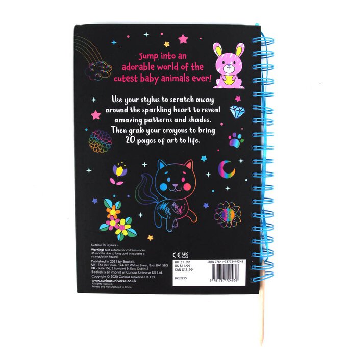 Baby Animals Scratch Art Sparkles Book | Hobbycraft
