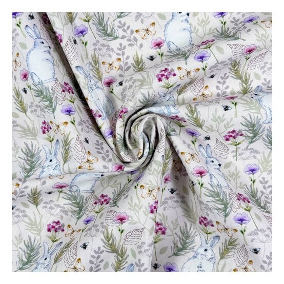 Gentle Meadow Hop and Bloom Cotton Fabric by the Metre image number 1