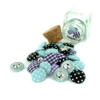 Fabric Buttons Glass Jar