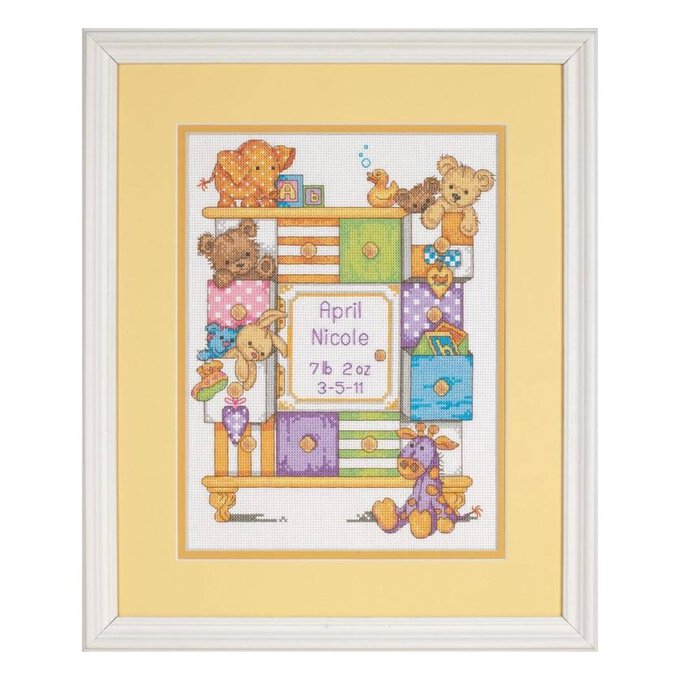 Birth Record Baby Drawers Cross Stitch Kit image number 1