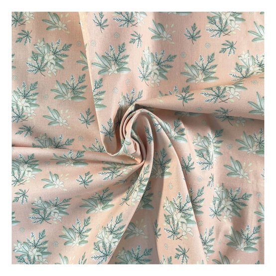 Peach Tropical Bouquet Cotton Fabric by the Metre image number 1