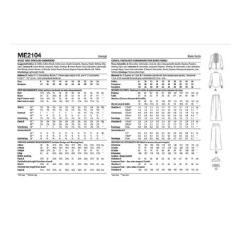Know Me Women's Shirt and Trousers  Sewing Pattern ME2104 (K5 8-16)