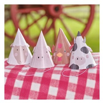 Ginger Ray Farm Animal Party Hats 8 Pack image number 2