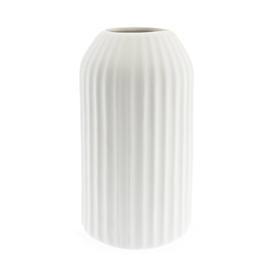 Ceramic Reeded Vase 10cm x 17.5cm image number 1