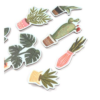 Potted Plant Chipboard Stickers 8 Pack