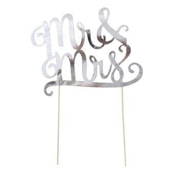 Silver Mr and Mrs Cake Topper