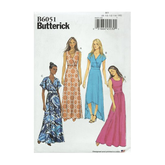 Butterick Women’s Dress Sewing Pattern B6051 (8-16) image number 1