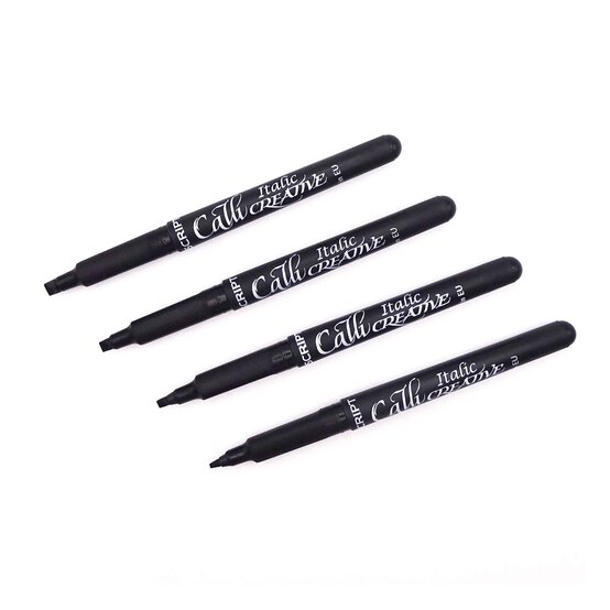 Manuscript Italic Black Marker 4 Pack image number 2