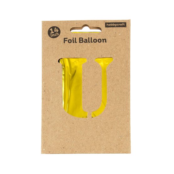 Gold Foil Letter U Balloon image number 3