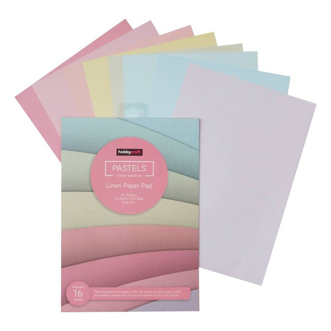 Pastel Linen Paper Pad A4 16 Sheets image number 1