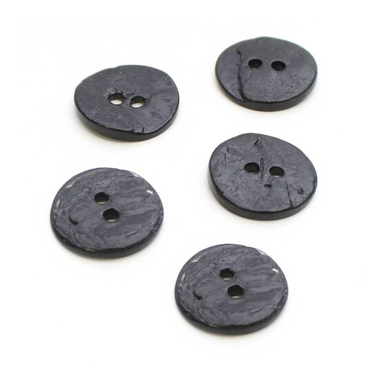Hemline Black Shell Mother of Pearl Button 5 Pack image number 1