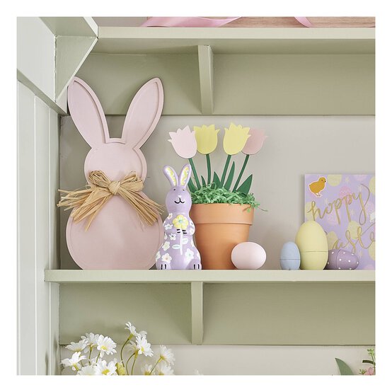 Ceramic Bunny with Flower 16cm image number 2