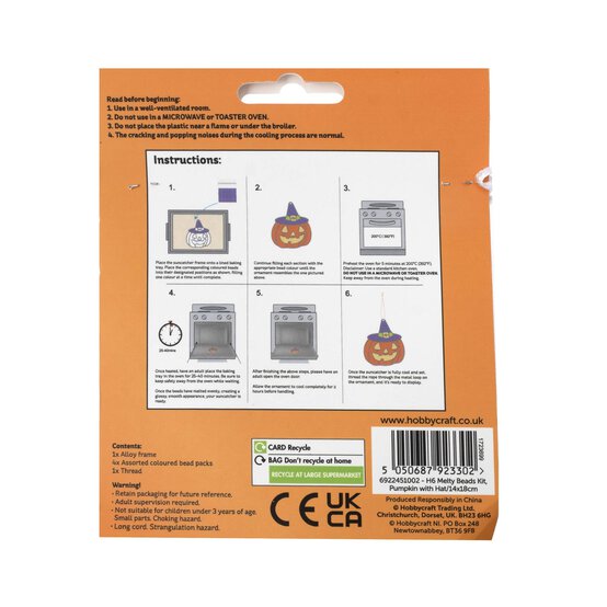 Pumpkin with Witch&rsquo;s Hat Melty Beads Kit image number 4