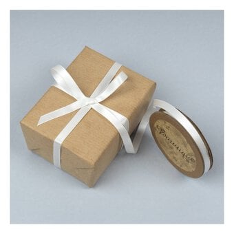Ivory Double-Faced Satin Ribbon 6mm x 5m image number 3