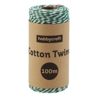 Green and White Cotton Twine 100m