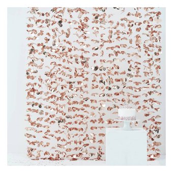 Ginger Ray Rose Gold Floral Backdrop Curtain 2 x 1.7m