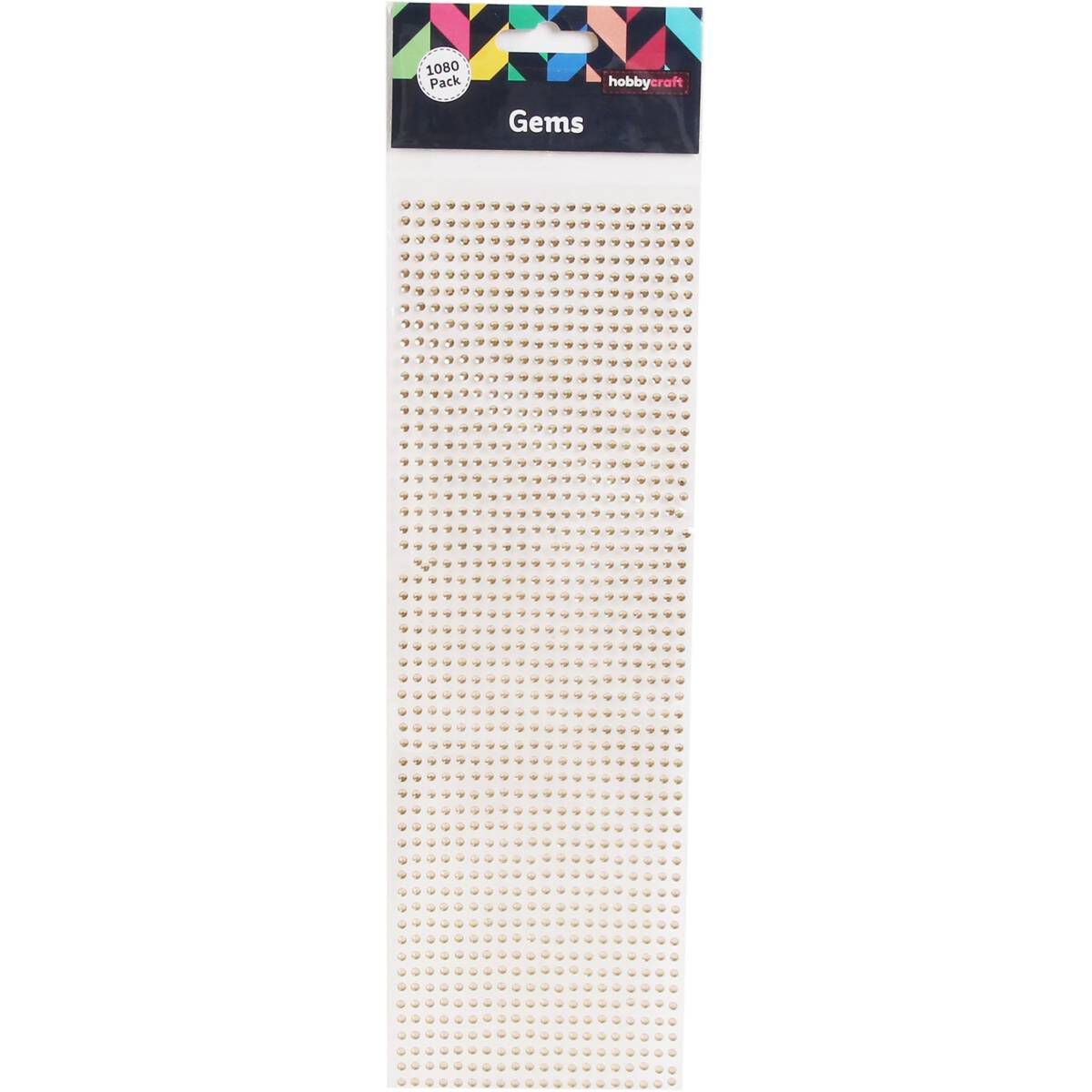 Gold Adhesive Gems 3mm 1080 Pack Hobbycraft