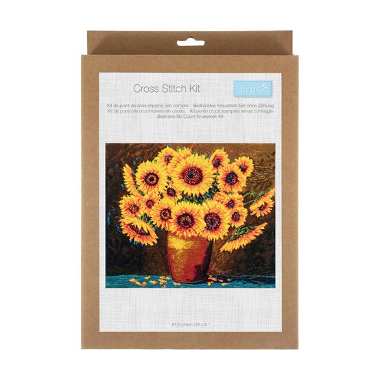 Trimits Sunflower Bloom XL Cross Stitch Kit 53cm x 46.5cm image number 1