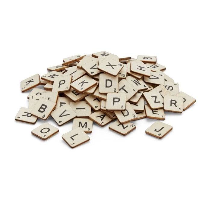 Wooden Letter Tiles 114 Pieces