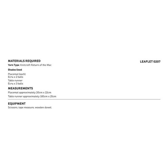 Knitcraft Macrame Star Placemats and Table Runner Digital Pattern 0207 image number 2