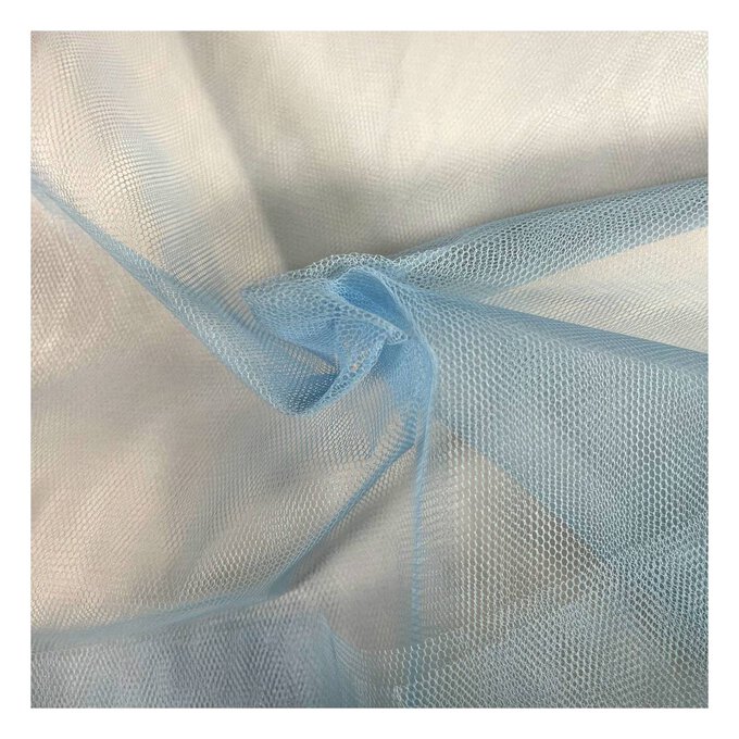 Powder Blue Nylon Dress Net Fabric by the Metre image number 1