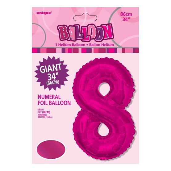 Extra Large Pink Foil 8 Balloon image number 2