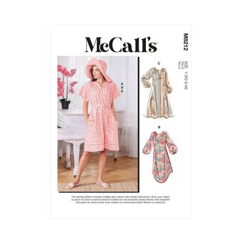 McCall's Women's Dress and Hat  Sewing Pattern M8212 (Y XS-M)