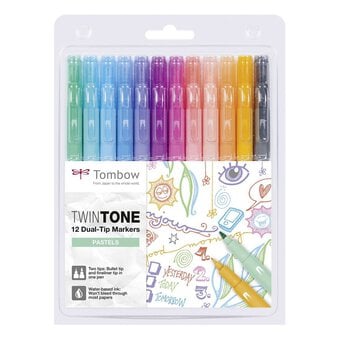 Tombow Pastel Twin Tone Dual Tip Markers 12 Pack