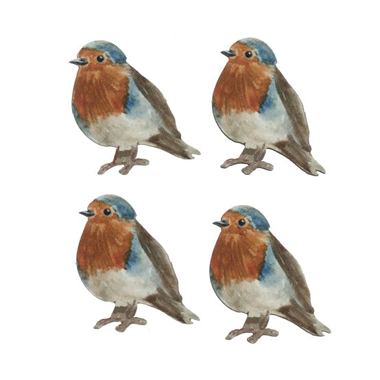 Robin Wooden Toppers 4 Pack image number 1