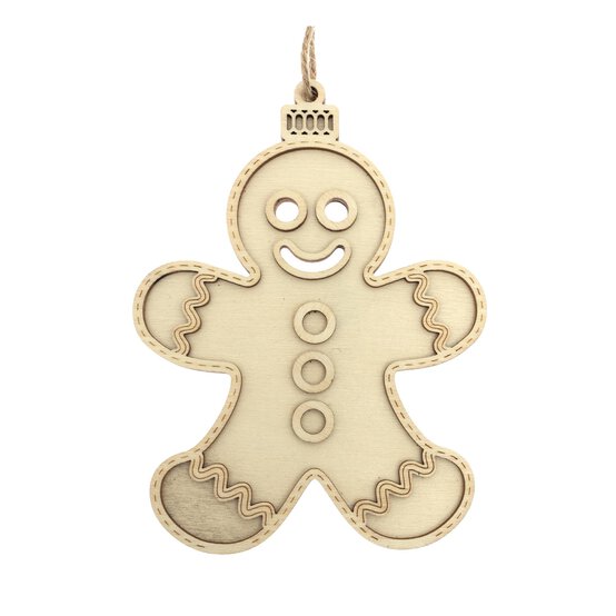 Hanging Wooden Gingerbread Decoration 12.5cm image number 2