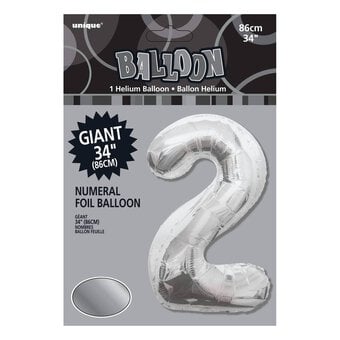 Extra Large Silver Foil 2 Balloon image number 2