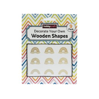 Decorate Your Own Rainbow Wooden Shapes 9 Pack image number 5