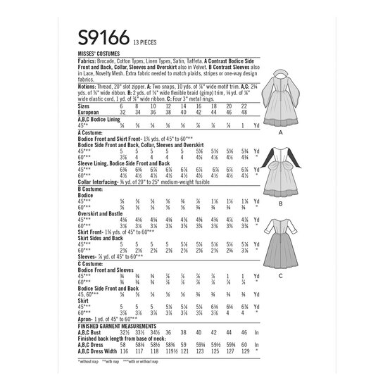 Simplicity Women's Costume Sewing Pattern S9166 (R5 14-22) image number 2