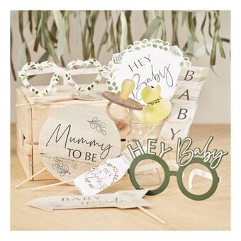 Ginger Ray Botanical Baby Shower Photo Booth Props 10 Pack image number 2