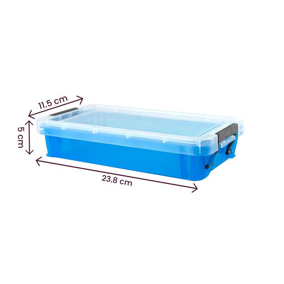Whitefurze Allstore 0.75 Litre Transparent Blue Storage Box  image number 4