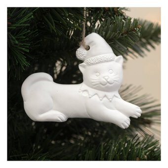 Hanging Ceramic Cat Decoration 11cm