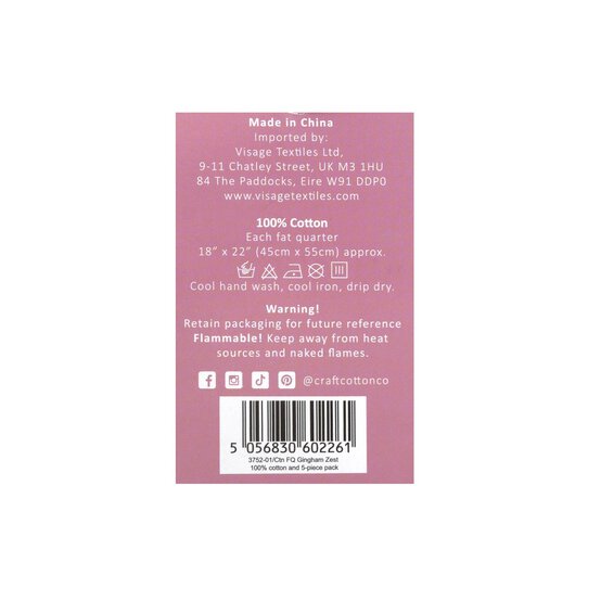 Gingham Zest Cotton Fat Quarters 5 Pack image number 9