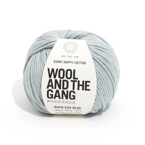 Wool and the Gang Duck Egg Blue Shiny Happy Cotton 100g image number 1