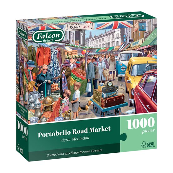Falcon Portobello Road Market Jigsaw Puzzle 1000 Pieces image number 1