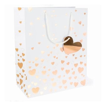 Rose Gold Hearts Gift Bag 36cm x 27cm