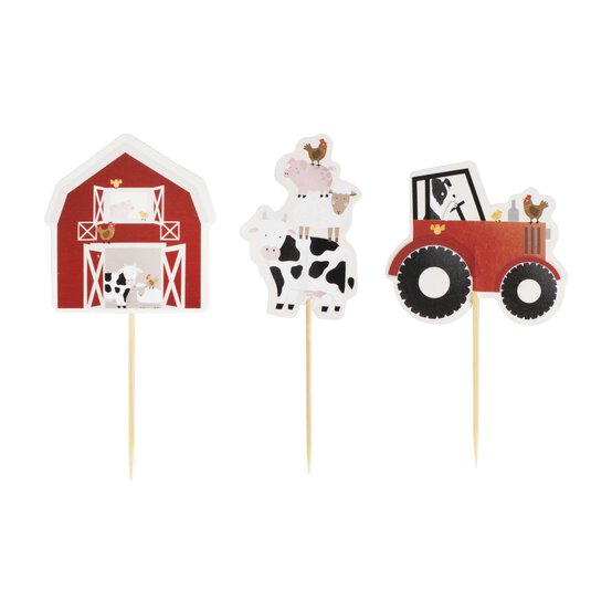 Ginger Ray Farm Cupcake Toppers 12 Pack image number 1