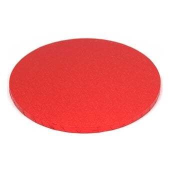 Red 10 Inch Round Cake Board image number 2