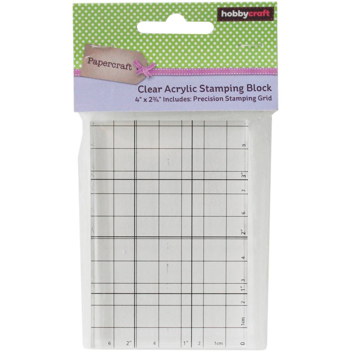 Clear Acrylic Printing Block 10cm x 7cm Hobbycraft