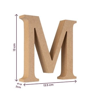 MDF Wooden Letter M 13cm image number 5