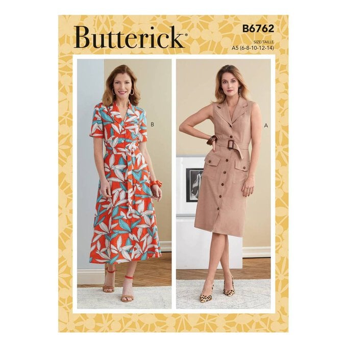 Butterick Dress and Belt Sewing Pattern B6762 (6-14) image number 1